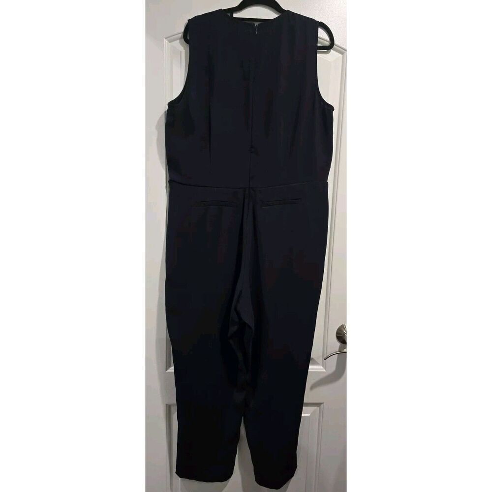Madewell Tuxedo Jumpsuit Ankle‎ Pants Women's 14 Black Blue Pockets EUC - Picture 7 of 14